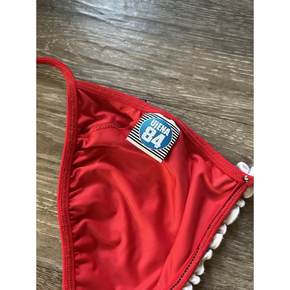 VTG Red Ruffle Bikini Top Sexy Y2K Beach Feminine Coquette USA Made - Picture 3 of 6